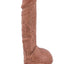 Au Naturel Big Billy Dual Dense Dildo with Balls - Caramel - 9in