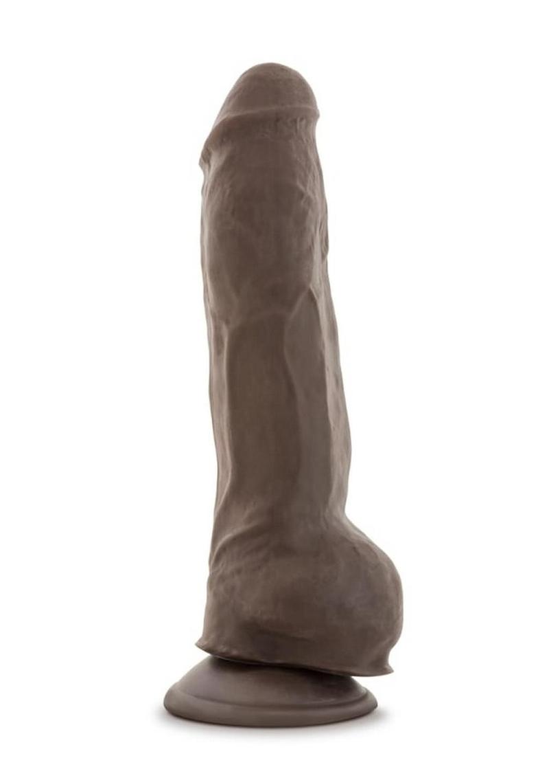 Au Naturel Big Boy Dildo with Balls - Chocolate - 10in