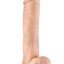 Au Naturel Big John Sensa Feel Dual Density Dildo with Balls - Vanilla - 11.5in