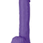 Au Naturel Bold Big John Dildo with Suction Cup and Balls - Purple - 11in