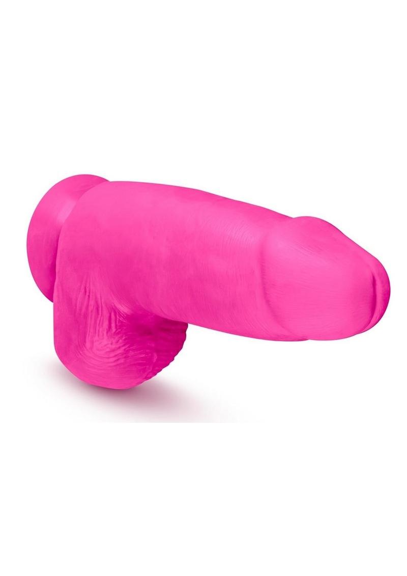 Au Naturel Bold Chub Dildo with Suction Cup and Balls - Pink - 10in