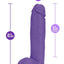 Au Naturel Bold Huge Dildo with Suction Cup and Balls - Purple - 10in