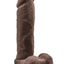 Au Naturel Dildo with Suction Cup - Chocolate - 9.5in