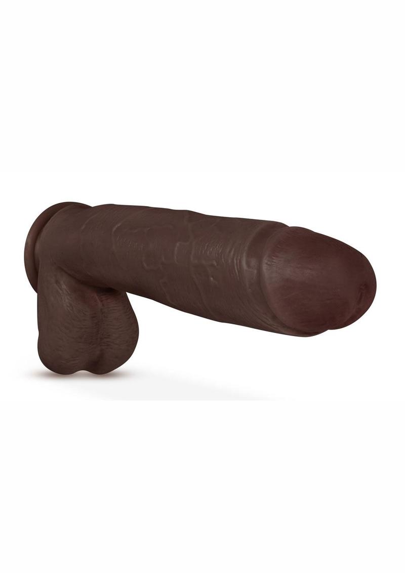 Au Naturel Huge Sensa Feel Dildo with Suction Cup - Chocolate - 10in