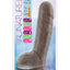 Au Naturel Sensa Feel Dildo with Suction Cup - Brown/Chocolate - 9in