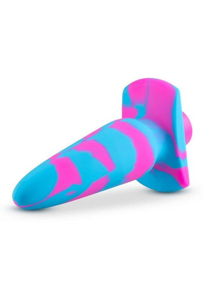 Avant Vibrotize Rechargeable Silicone Anal Plug - Fuchsia/Multicolor/Turquoise