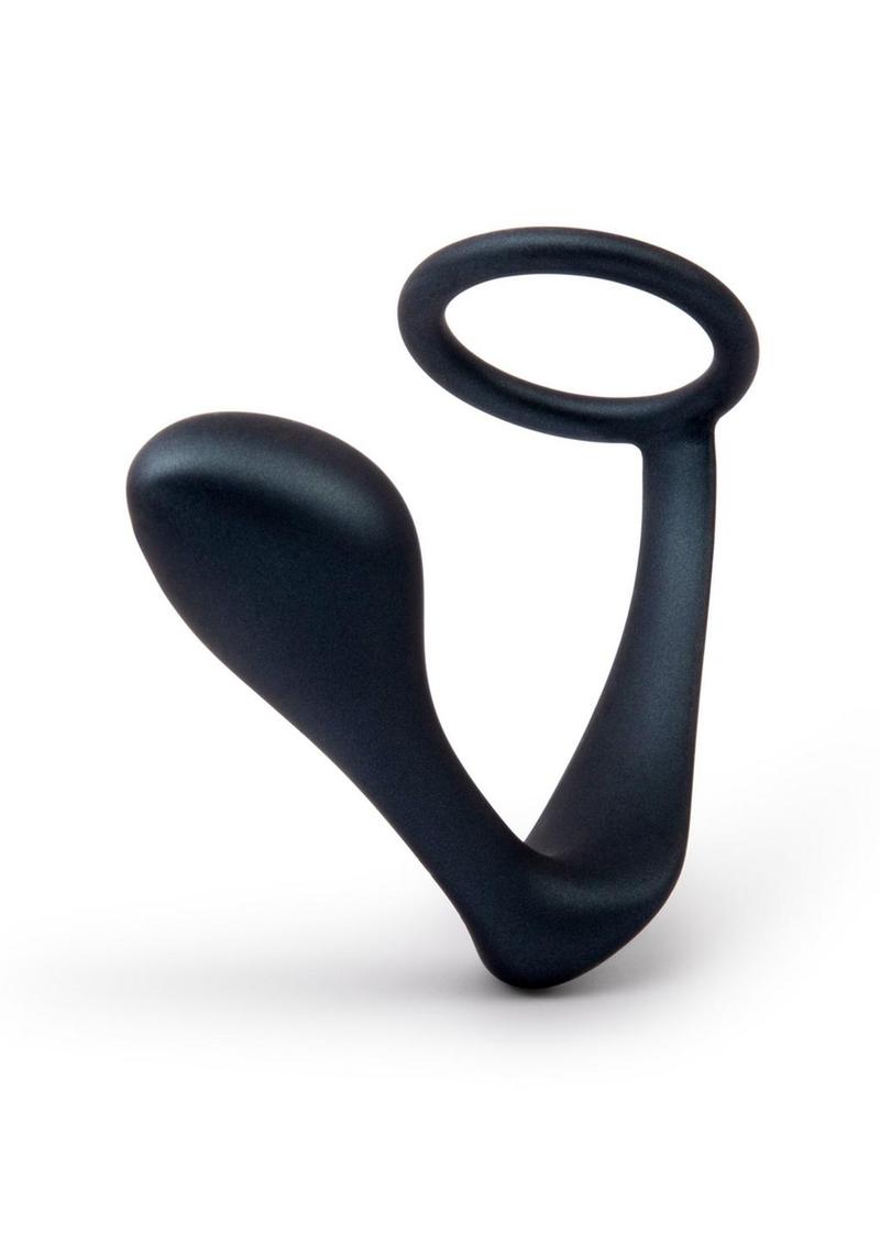 B-Vibe Ringer Silicone C-Ring and Plug - Black