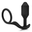 B-Vibe Snug and Tug Silicone Cock Ring and Anal Plug - Black