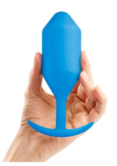 B-Vibe Snug Plug 5 Silicone Weighted Anal Plug - Blue