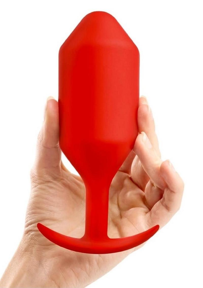 B-Vibe Snug Plug 6 Silicone Weighted Anal Plug - Red