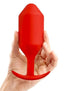 B-Vibe Snug Plug 6 Silicone Weighted Anal Plug - Red