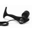 B-Vibe Vibrating Snug and Tug Rechargeable Silicone Cock Ring Andamp; Anal Plug - Black - Medium
