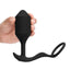 B-Vibe Vibrating Snug and Tug Rechargeable Silicone Cock Ring Andamp; Anal Plug - Black - XLarge
