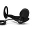 B-Vibe Vibrating Snug and Tug Rechargeable Silicone Cock Ring Andamp; Anal Plug - Black - XLarge