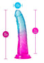 B Yours Beautiful Sky Dildo 7in Sunset - Blue/Pink