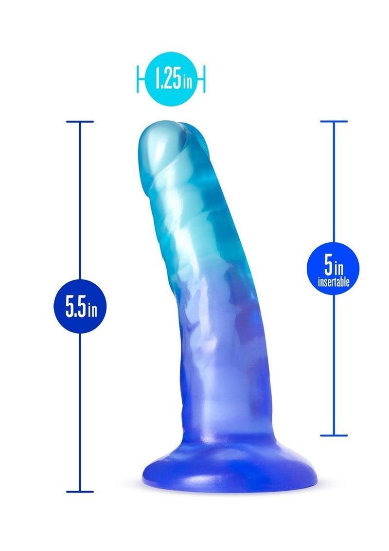 B Yours Morning Dew Dildo - Aqua/Blue/Indigo - 5in