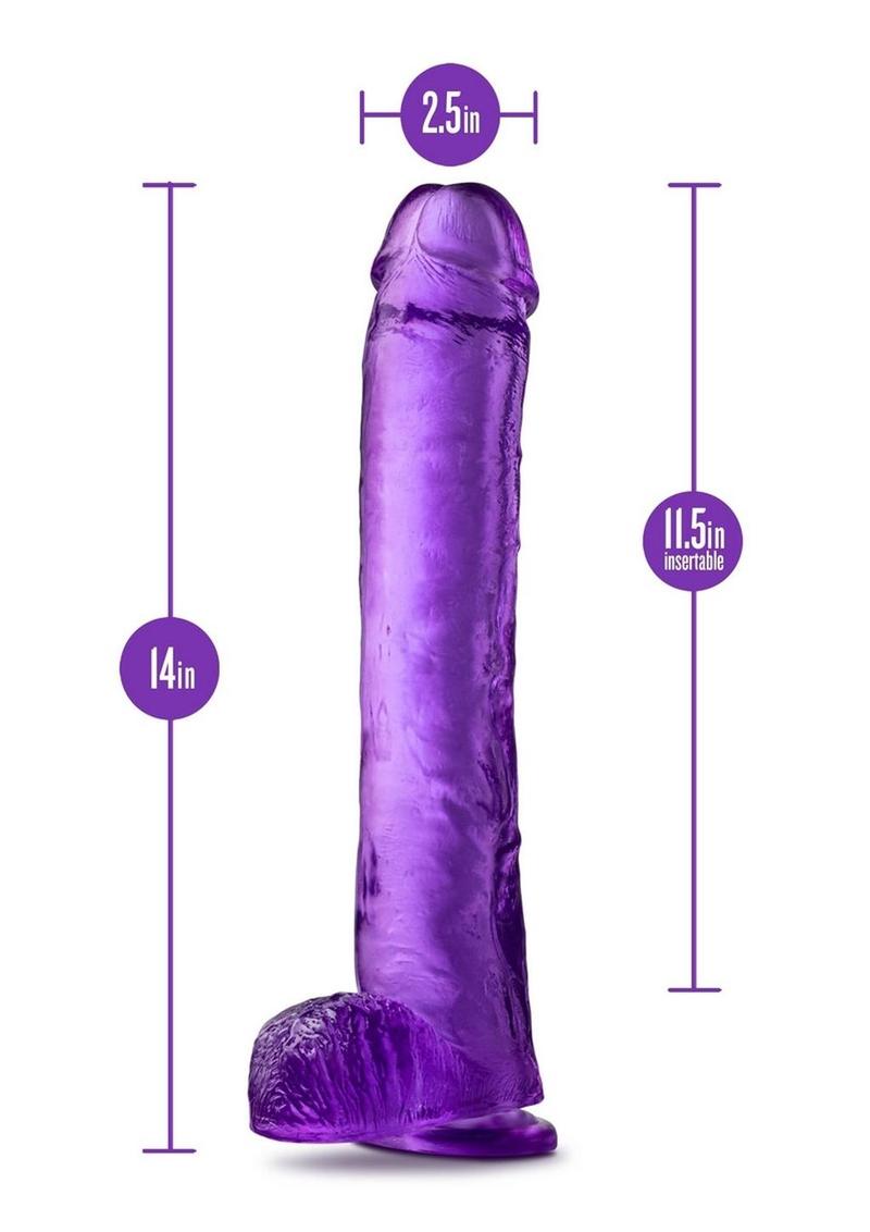 B Yours Plus Hefty N' Hung Realistic Dildo with Suction Cup - Purple