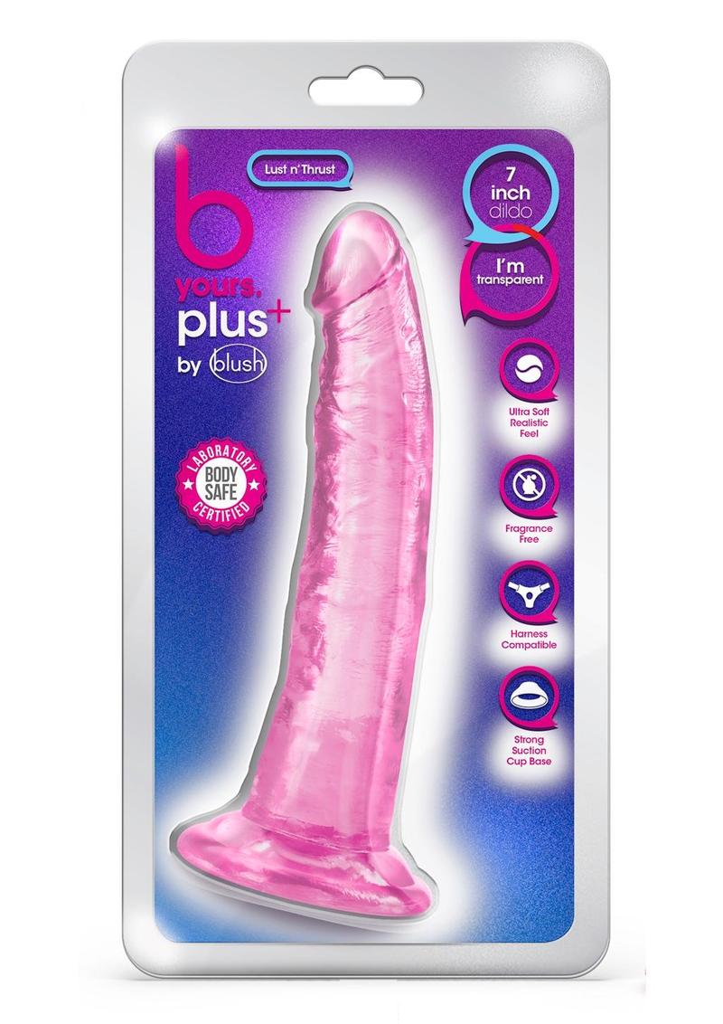 B Yours Plus Lust N' Thrust Realistic Dildo - Pink - 7.5in