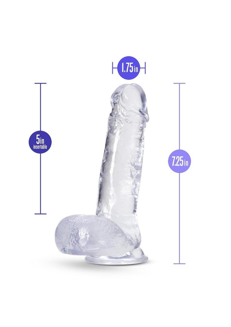 B Yours Plus Rock N' Roll Realistic Dildo with Balls - Clear - 7.25in