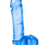B Yours Sweet N' Hard 2 Dildo with Balls - Blue - 7.75in