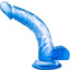 B Yours Sweet N' Hard 7 Dildo with Balls - Blue - 8in