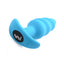 Bang! 21x Vibrating Silicone Rechargeable Swirl Butt Plug with Remote Control - Blue