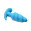 Bang! 21x Vibrating Silicone Rechargeable Swirl Butt Plug with Remote Control - Blue