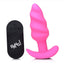 Bang! 21x Vibrating Silicone Rechargeable Swirl Butt Plug with Remote Control - Pink