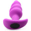 Bang! 21x Vibrating Silicone Rechargeable Swirl Butt Plug with Remote Control - Purple