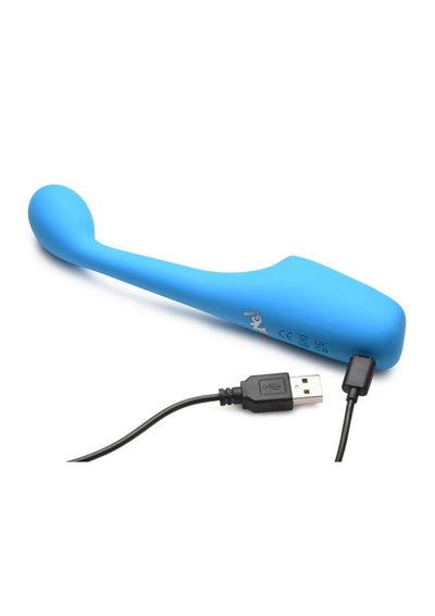 Bang! Digital Rechargeable Silicone G-Spot Vibrator - Blue