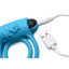 Bang! Silicone Rechargeable Cock Ring and Bullet with Remote Control - Blue