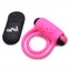 Bang! Silicone Rechargeable Cock Ring and Bullet with Remote Control - Pink