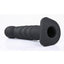 Banx Ribbed Hollow Dildo - Black - 8in