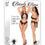 Barely Bare Criss-Cross High Neck Teddy - Black - Plus Size/Queen