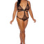 Barely Bare Strappy Bikini Teddy - Black - Plus Size/Queen