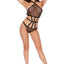 Barely Bare Strappy Halter Teddy - Black - One Size