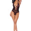 Barely Bare Strappy Plunging Teddy - Black - One Size