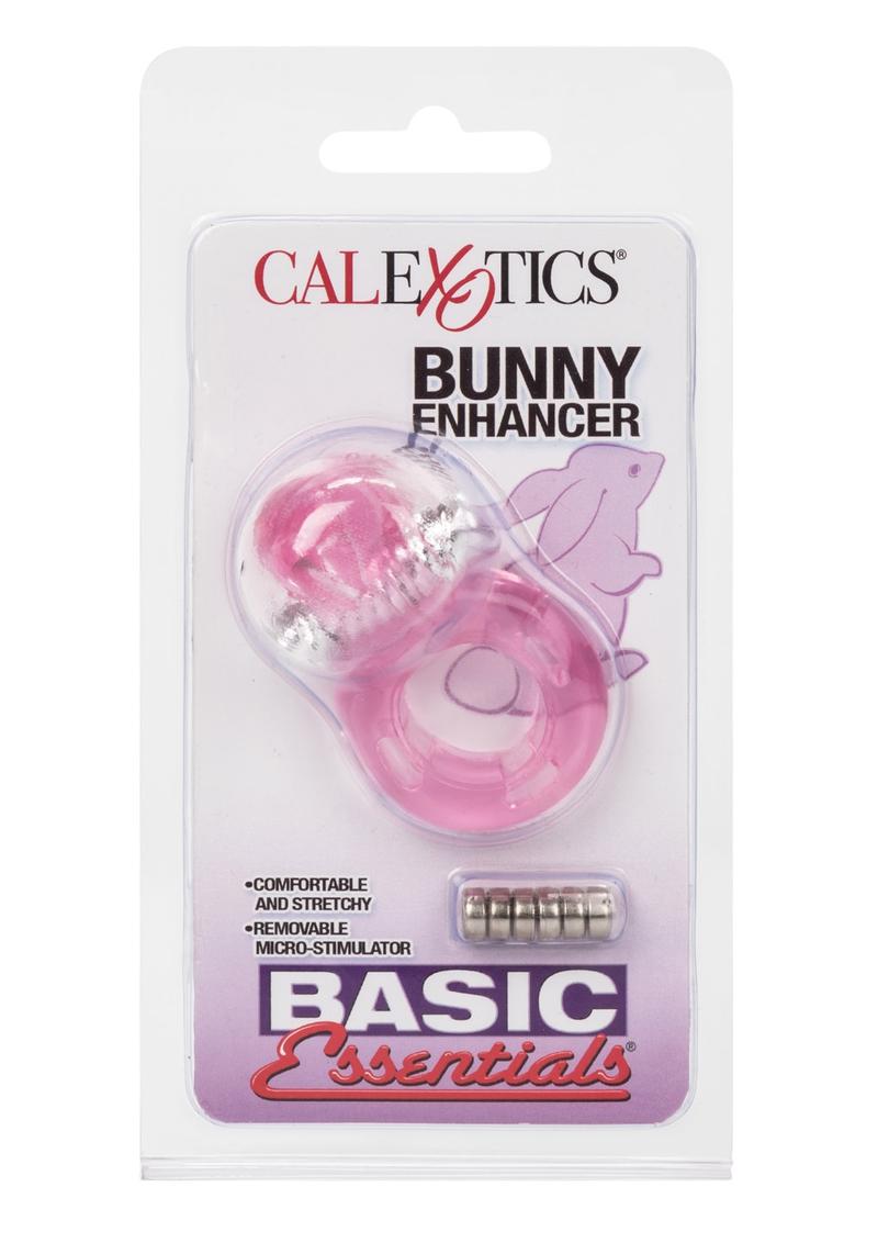 Basic Essentials Bunny Enhancer Vibrating Cock Ring with Clitoral Stimulation - Pink