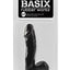 Basix Rubber Works 6.5in Dong with Suction Cup Waterproof - Black