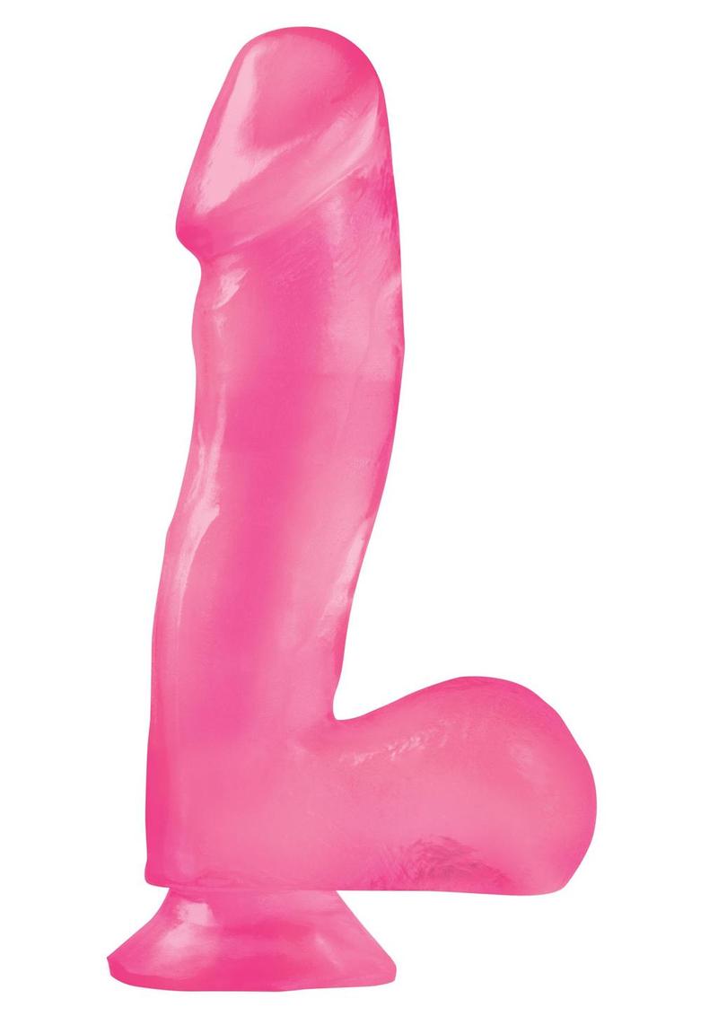 Basix Rubber Works 6.5in Dong with Suction Cup Waterproof - Pink