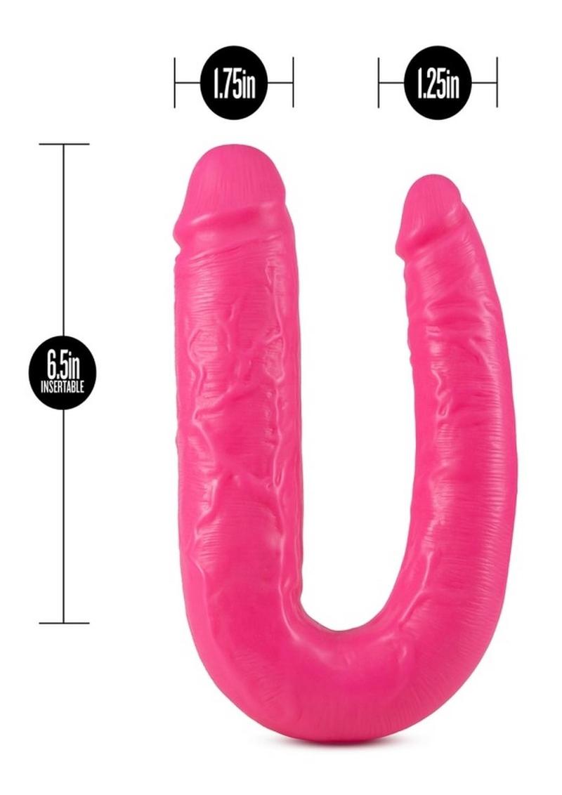 Big As Fuk Double Headed Dildo with Suction Cup - Pink - 18in