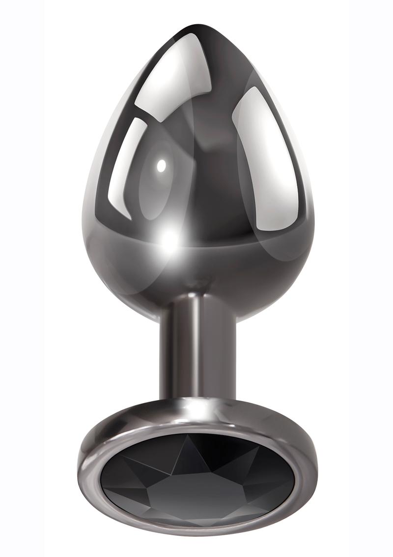 Black Gem Anal Plug - Black/Metal - Medium