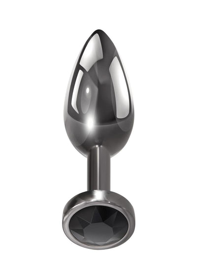 Black Gem Anal Plug - Black/Metal - 3 Piece Set/Set