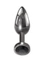 Black Gem Anal Plug - Black/Metal - 3 Piece Set/Set