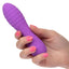 Bliss Liquid Silicone Ripple Rechargeable Vibrator with Clitoral Stimulator - Purple