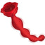 Bloomgasm Beaded Bloom 9x Rechargeable Silicone Beaded Rose Anal Vibrator - Red