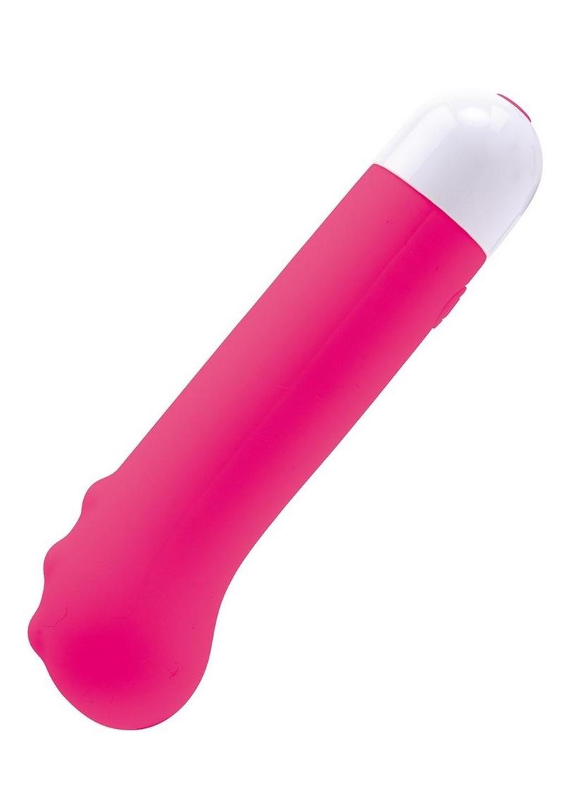 Bodywand Dotted Mini G Rechargeable Silicone Vibrator - Neon Pink/Pink