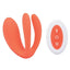 Bodywand Id Bridge Rechargeable Silicone Vibrator with Clitoral Stimulator - Orange