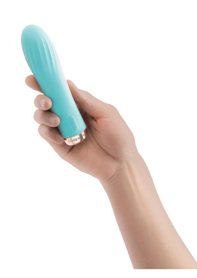 Bodywand My First 5 Inch Classic Silicone Rechargeable Vibrator - Blue/Light Blue