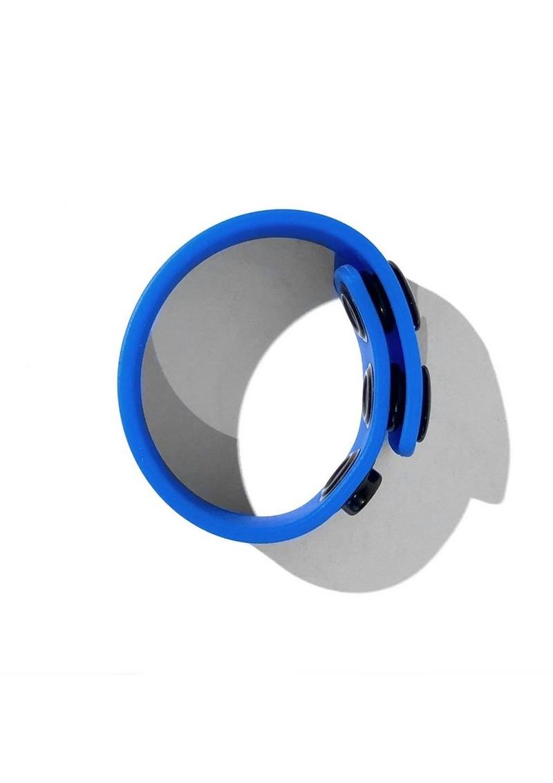 Boneyard Silicone Cock Strap 3-Snap Ring - Blue